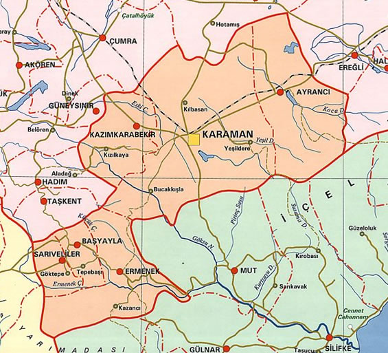 karaman province map