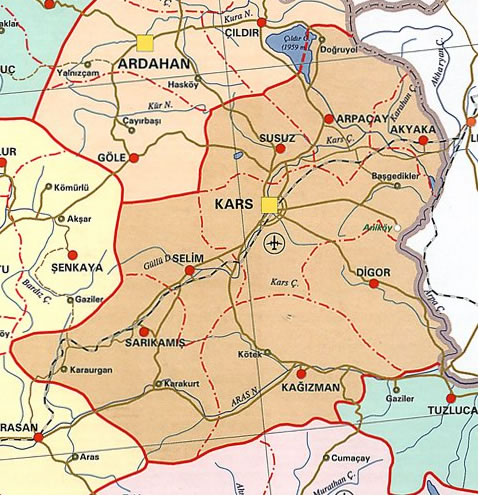 kars province map