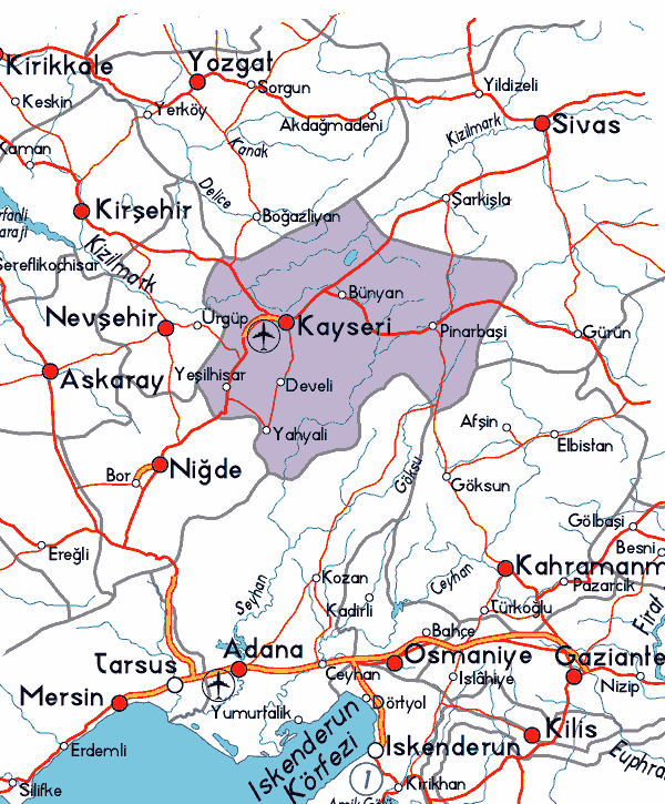 kayseri city map