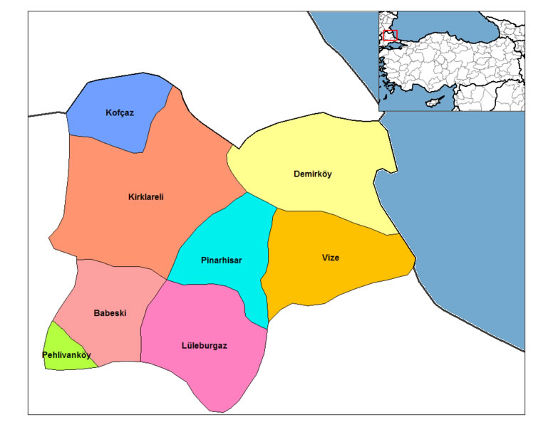 map of kirklareli