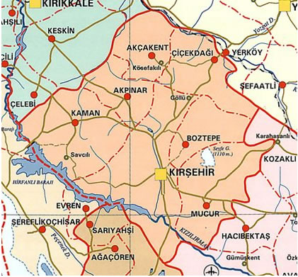 kirsehir province map