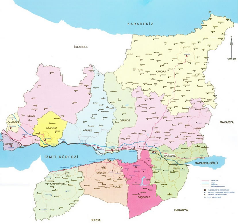 kocaeli towns map