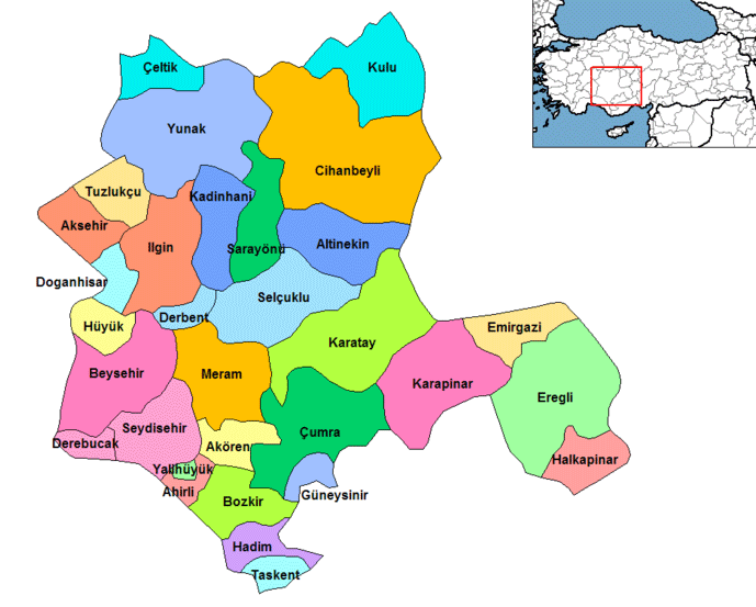konya towns map