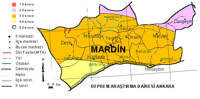 mardin earthquake map