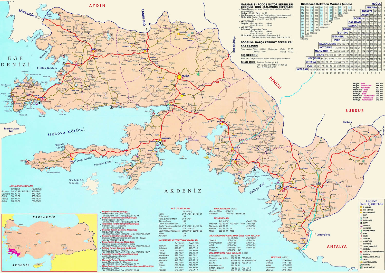 mugla touristic map