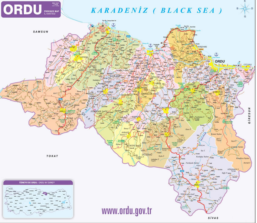 ordu administrative map