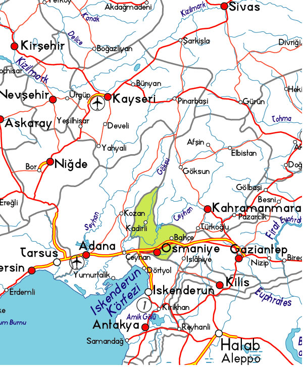 osmaniye road map