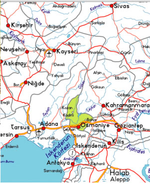 osmaniye route map