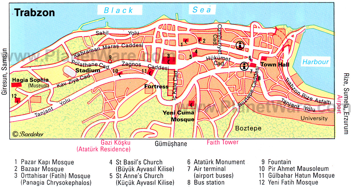 trabzon tourist map