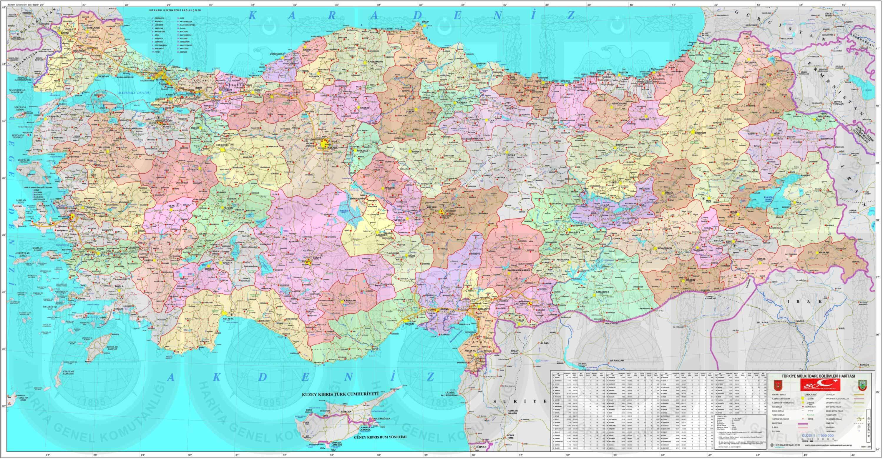 political map of turkey