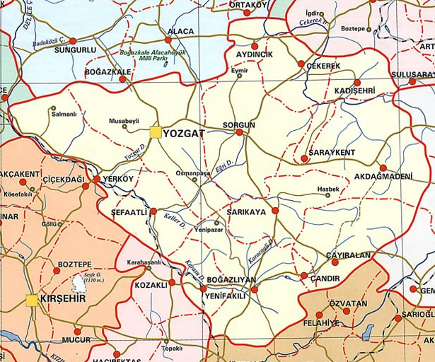 yozgat towns map