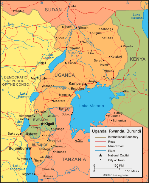 MAP OF UGANDA