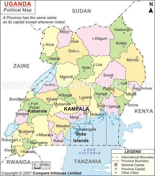 uganda political map