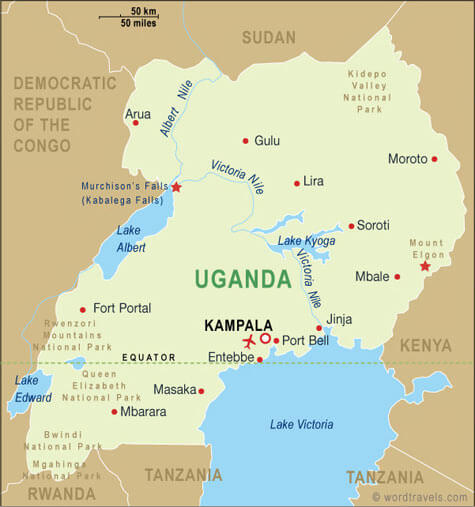uganda regional map