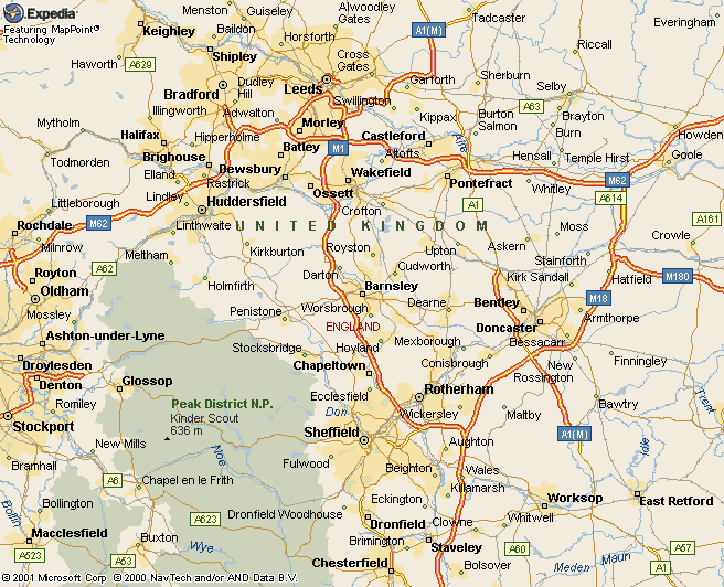 map of Barnsley