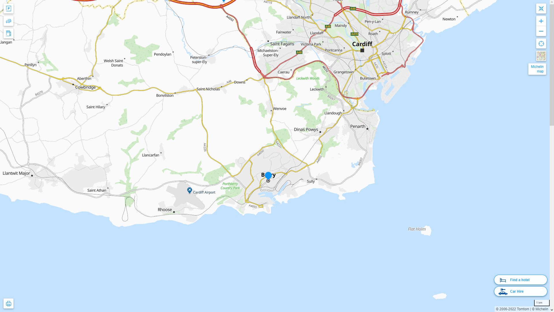 Barry Map United Kingdom - Barry%20Highway%20and%20Road%20Map