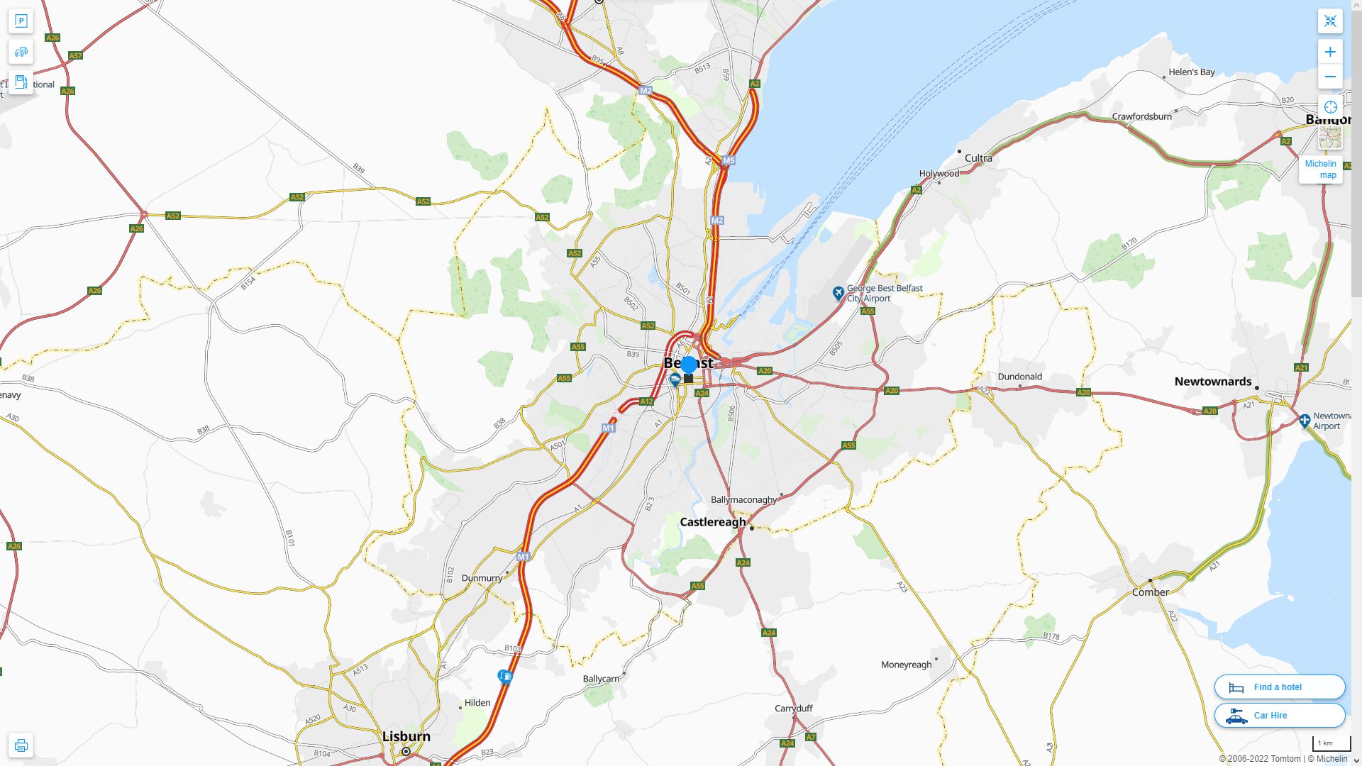 Belfast Map and Belfast Satellite Image
