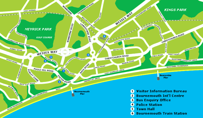 map of Bournemouth