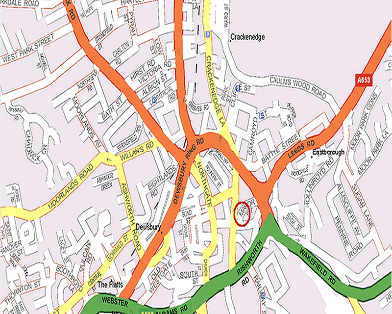 Dewsbury map