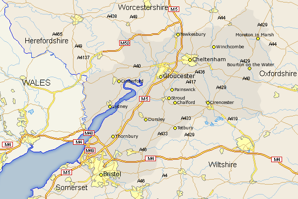 gloucestershire map