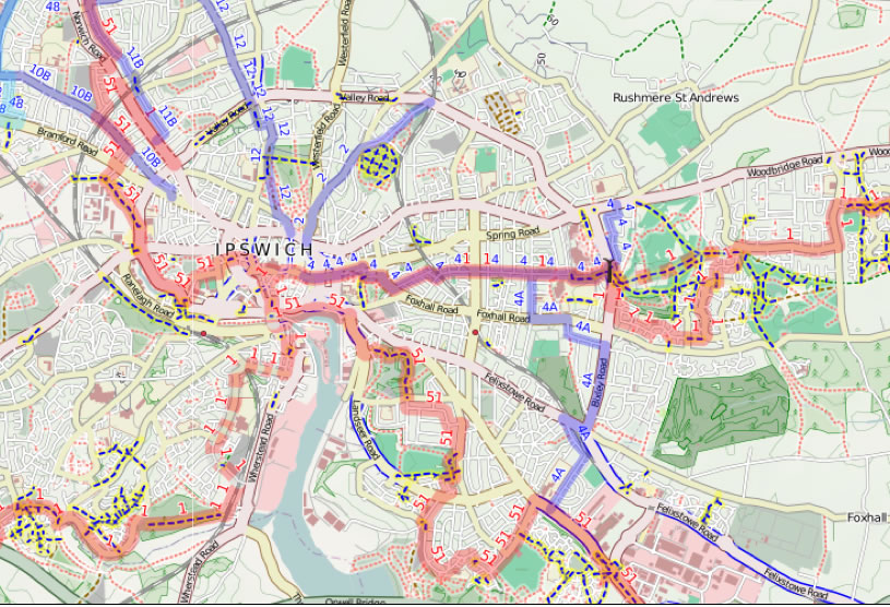 Ipswich cycle map