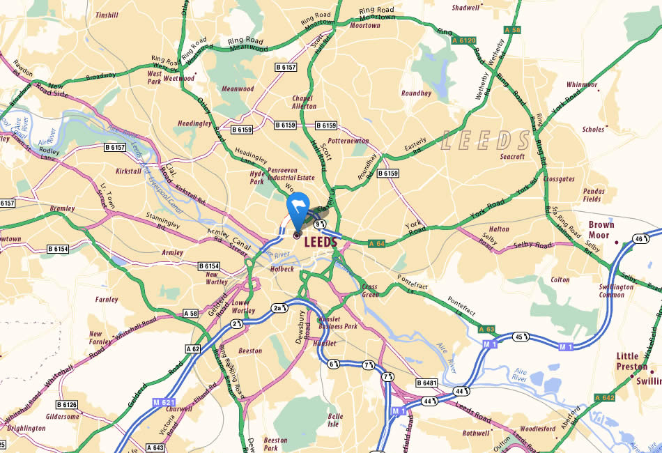 Street map Leeds UK