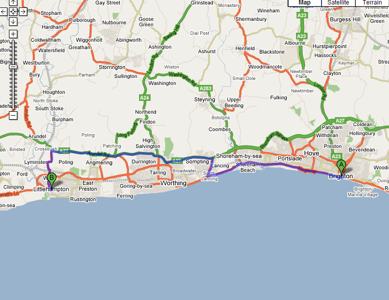 map of Littlehampton