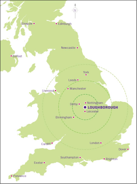 Loughborough map england