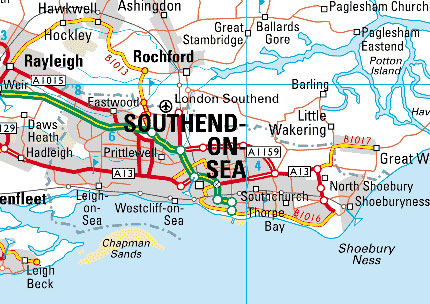 Southend on Sea Map and Southend on Sea Satellite Image