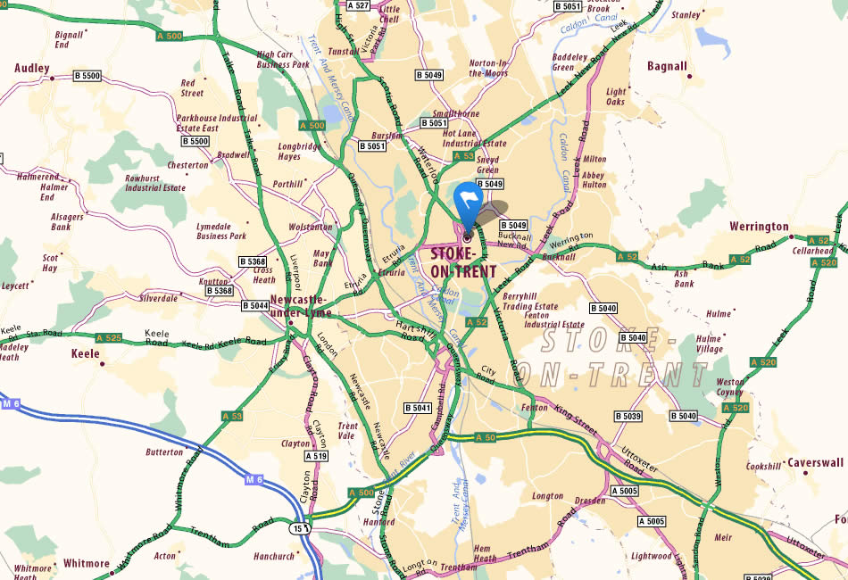 map of stoke on trent