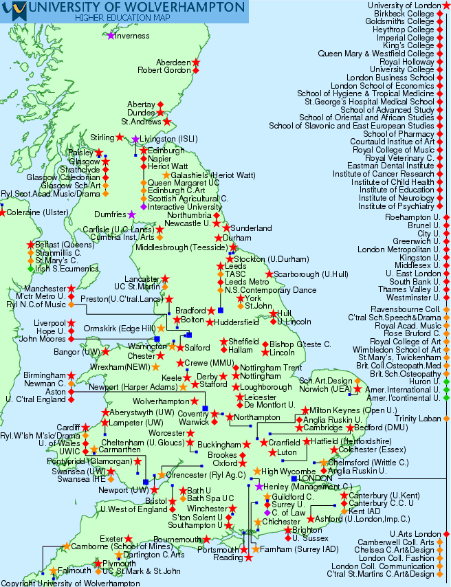 UK Universities Map