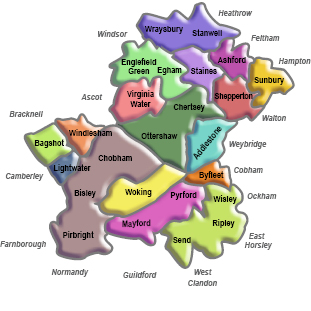 Woking counties map