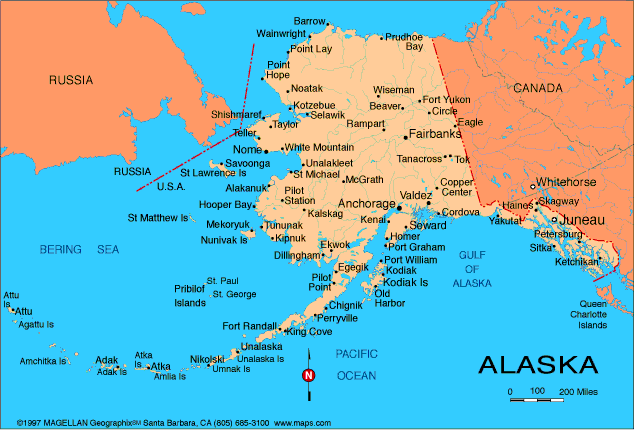 alaska map canada russia