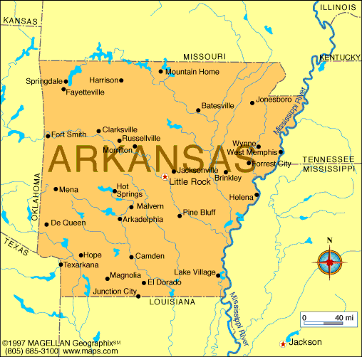 Arkansas Counties Map