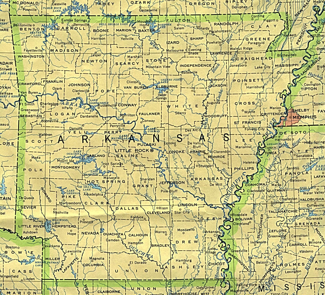 Arkansas Historical Map