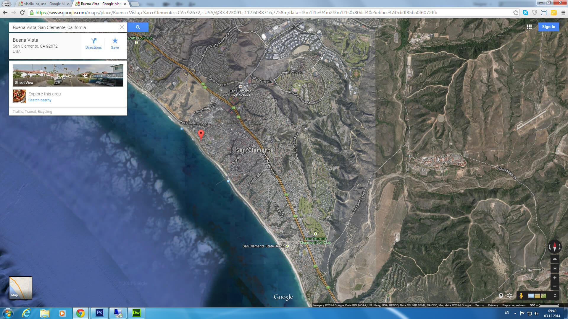 buena vista map california us satellite