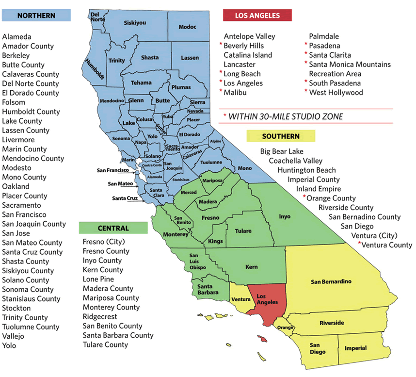 california county map