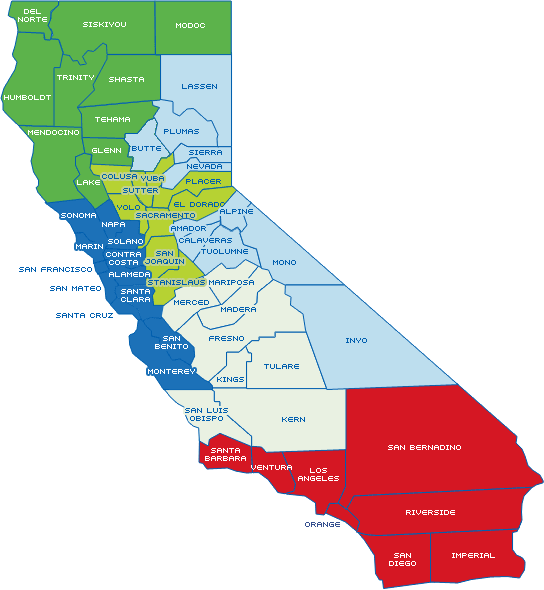 California County Borders Map