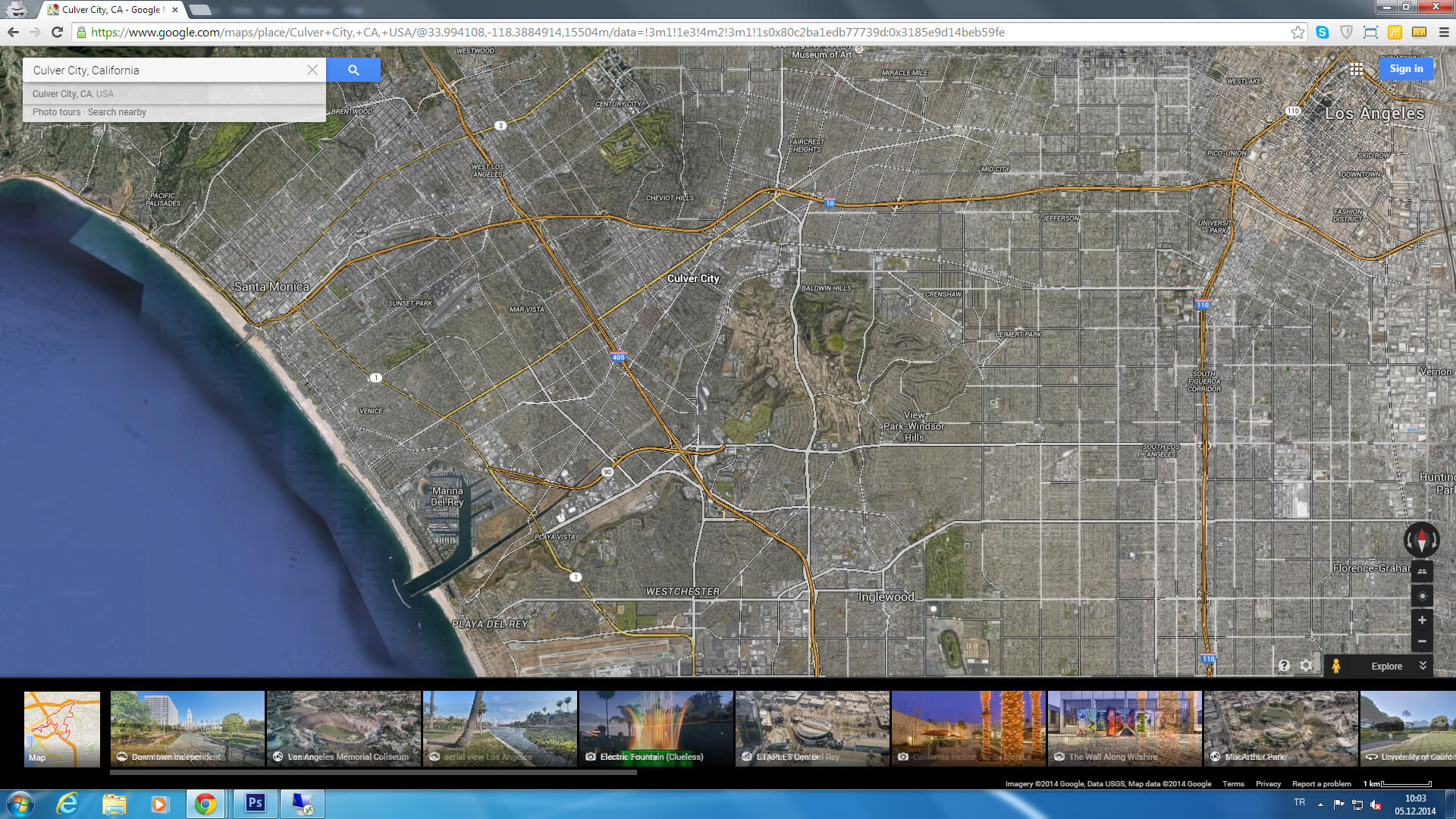 culver city map california us satellite