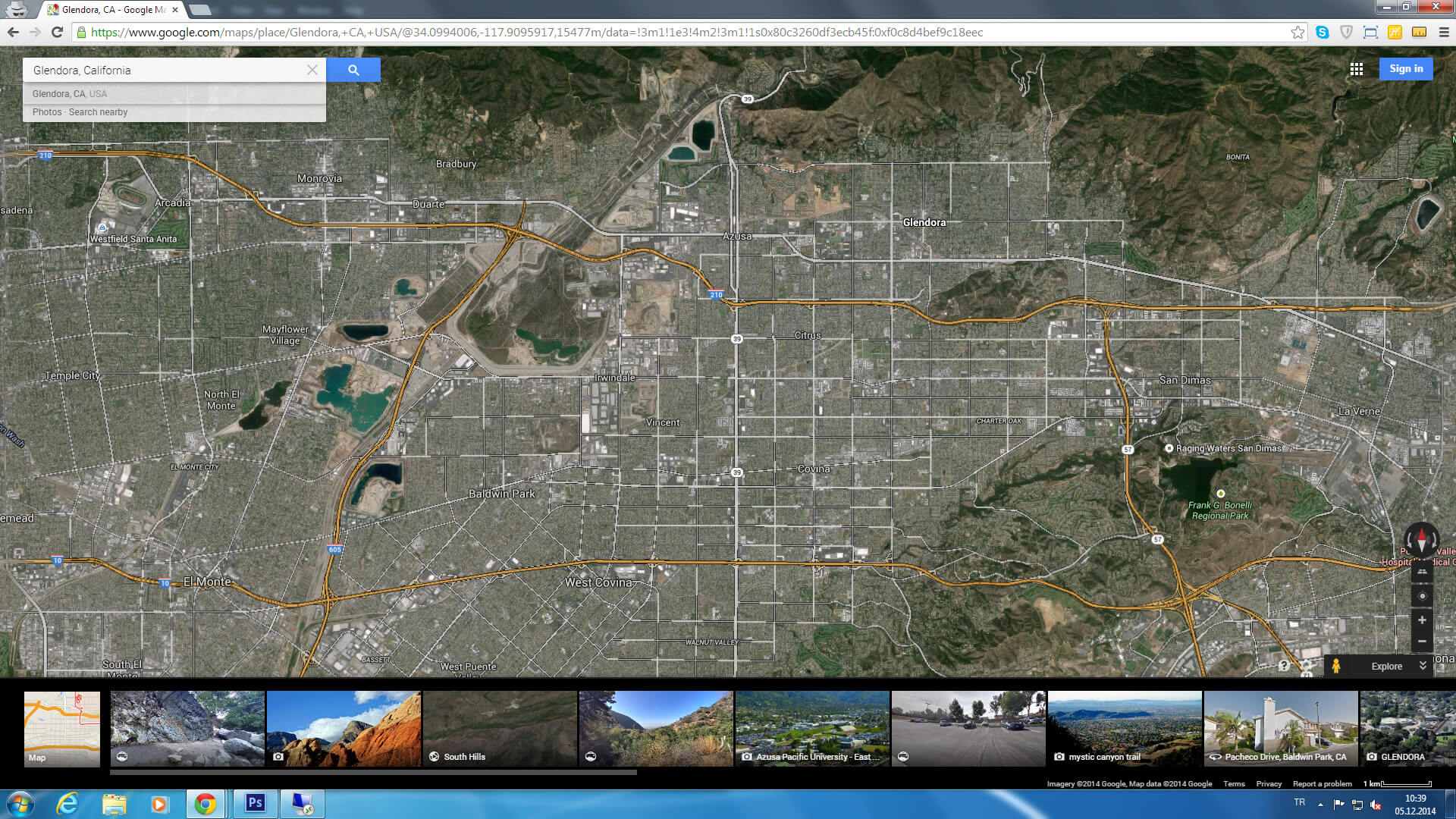 glendora map california us satellite