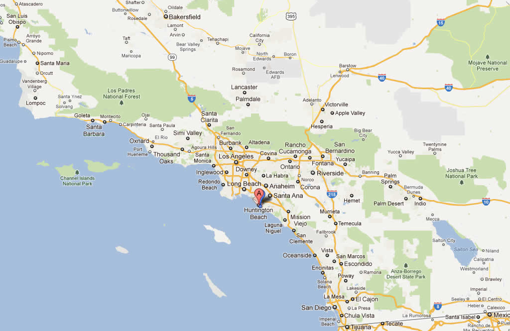 huntington beach map california