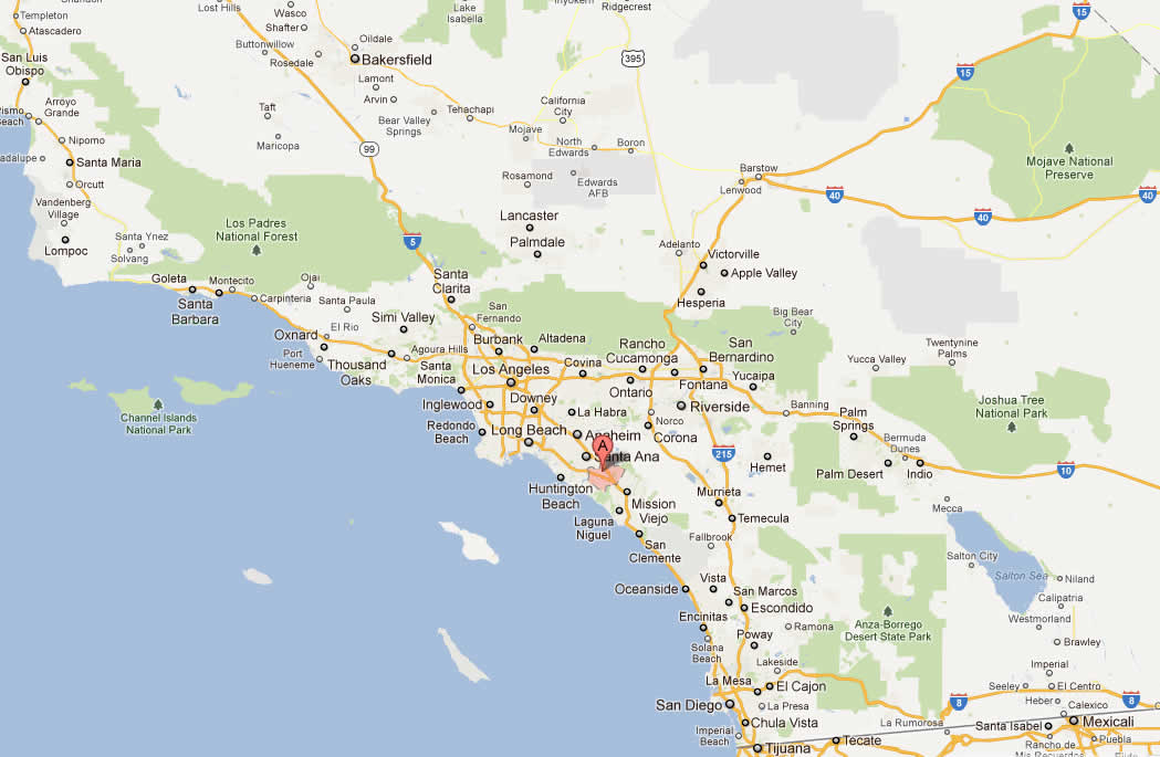 irvene map south california