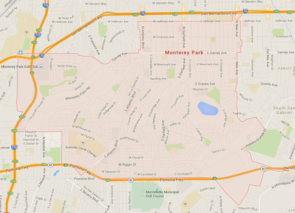 monterey park california map usa