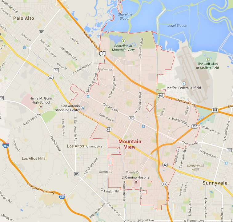 Mountain View California Map