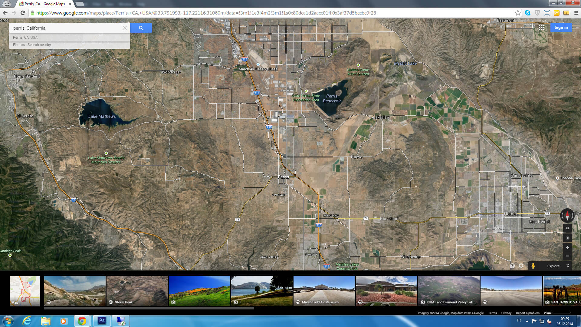 perris map california us satellite