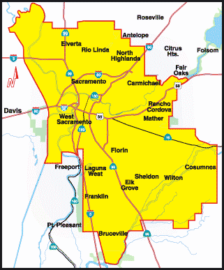 sacramento counties map