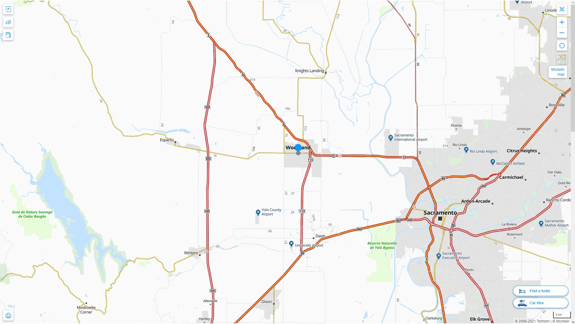 Woodland California Map - United States