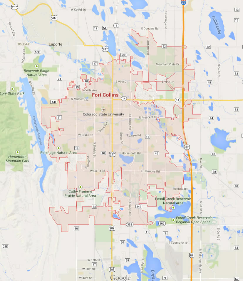 fort collins colorado map usa