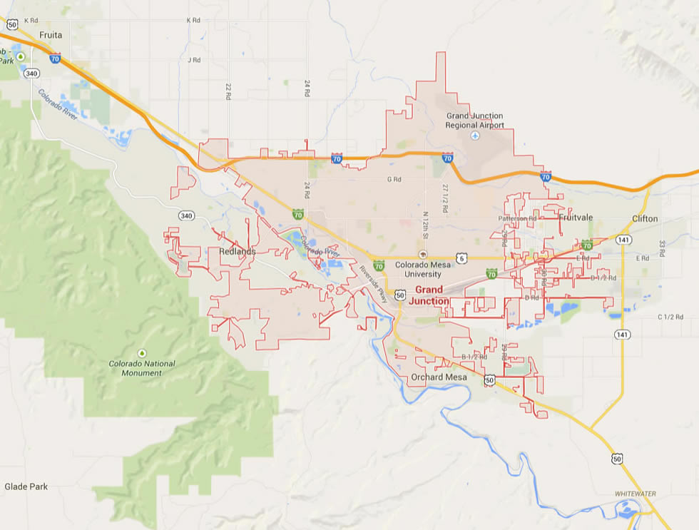 grand junction colorado map usa