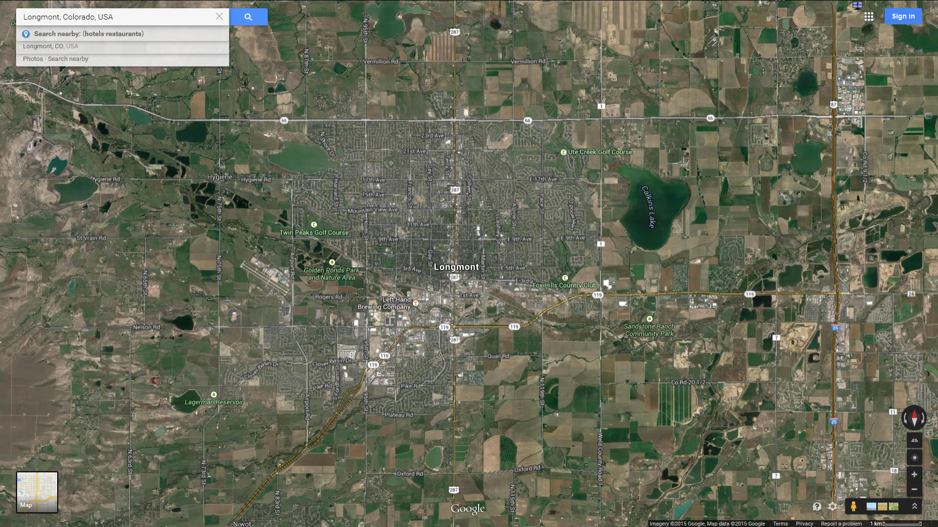 longmont map colorado us satellite